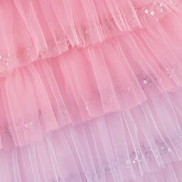 Tutu du Monde-Розовое многоярусное платье из тюля с рюшами | Childrensalon Outlet