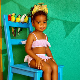 Tutu du Monde-مايو بيكيني مزين بتول لون زهري للبنات (SPF30+) | Childrensalon Outlet