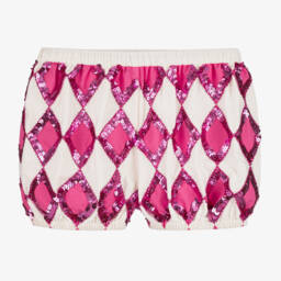 Tutu du Monde-Girls Pink & White Sequin Shorts | Childrensalon Outlet