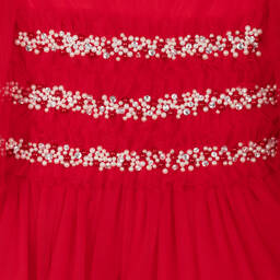 Tutu du Monde-Красное платье из тюля с бисером для девочек | Childrensalon Outlet