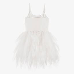 Tutu du Monde-Белое платье из тюля с бисером и перьями | Childrensalon Outlet