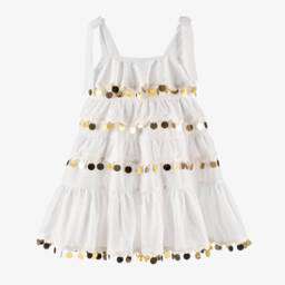 Tutu du Monde-Белое платье с золотыми пайетками для девочек | Childrensalon Outlet