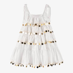 Tutu du Monde-Белое платье с золотыми пайетками для девочек | Childrensalon Outlet