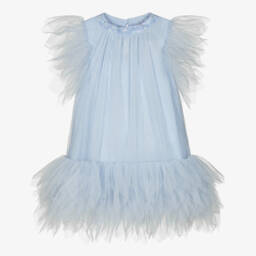 Tutu du Monde-Little Girls Elegant Blue Tulle Gown | Childrensalon Outlet