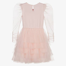 Tutu du Monde-Розовое платье из тюля с ручной вышивкой бисером | Childrensalon Outlet