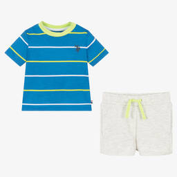 U.S. Polo Assn.-Baby Boys Blue & Grey Cotton Shorts Set | Childrensalon Outlet