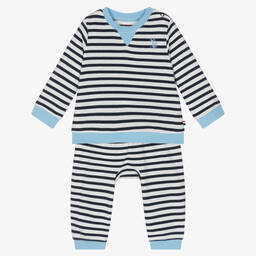 U.S. Polo Assn.-Baby Boys Blue Striped Tracksuit | Childrensalon Outlet