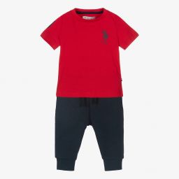U.S. Polo Assn.-Baby Boys Red & Blue Outfit  | Childrensalon Outlet