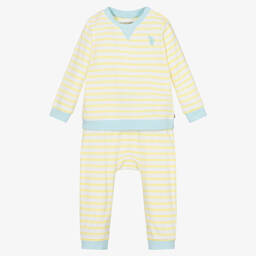 U.S. Polo Assn.-Baby Boys Yellow Cotton Trouser Set | Childrensalon Outlet