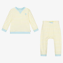 U.S. Polo Assn.-Baby Boys Yellow Cotton Trouser Set | Childrensalon Outlet