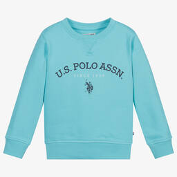 U.S. Polo Assn.-Blue Cotton Logo Sweatshirt | Childrensalon Outlet