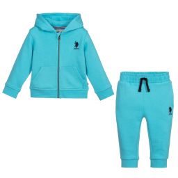 U.S. Polo Assn.-Blue Cotton Logo Tracksuit | Childrensalon Outlet