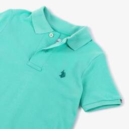 U.S. Polo Assn.-Boys Aqua Blue Cotton Piqué Polo Shirt with Embroidered Logo | Childrensalon Outlet