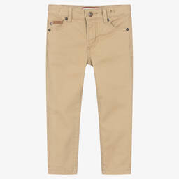 U.S. Polo Assn.-Boys Beige Cotton Trousers | Childrensalon Outlet