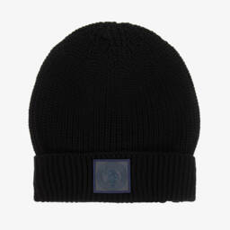 U.S. Polo Assn.-Boys Black Cotton Knit Hat | Childrensalon Outlet