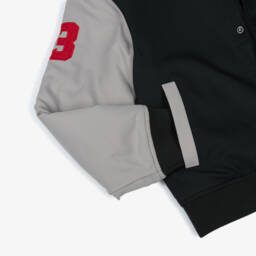 U.S. Polo Assn.-Boys Black & Grey Hooded Jacket with Double Horsemen Logo | Childrensalon Outlet