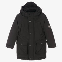 U.S. Polo Assn.-Boys Black Hooded Coat | Childrensalon Outlet