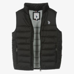 U.S. Polo Assn.-Boys Black Padded Gilet With Embroidered Logo | Childrensalon Outlet
