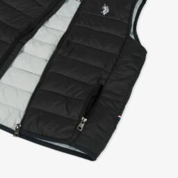 U.S. Polo Assn.-Boys Black Padded Gilet With Embroidered Logo | Childrensalon Outlet