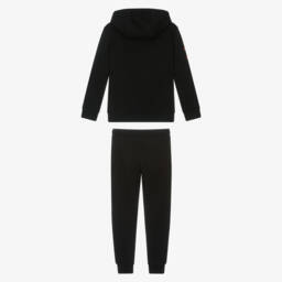 U.S. Polo Assn.-Boys Black Tracksuit with Orange Logo Prints | Childrensalon Outlet