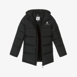 U.S. Polo Assn.-Boys Black Water Repellent Puffer Coat | Childrensalon Outlet