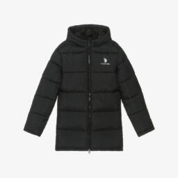 U.S. Polo Assn.-Boys Black Water Repellent Puffer Coat | Childrensalon Outlet