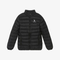 U.S. Polo Assn.-Boys Black Water Resistant Puffer Jacket | Childrensalon Outlet