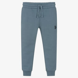U.S. Polo Assn.-Boys Blue Cotton Logo Joggers | Childrensalon Outlet