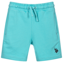 U.S. Polo Assn.-Boys Blue Cotton Logo Shorts | Childrensalon Outlet