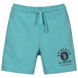 U.S. Polo Assn.-Boys Blue Cotton Logo Shorts | Childrensalon Outlet