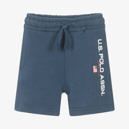 U.S. Polo Assn.-Boys Blue Cotton Logo Shorts | Childrensalon Outlet