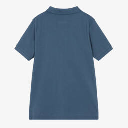 U.S. Polo Assn.-Boys Blue Cotton Piqué Polo Shirt with Double Horsemen Logo | Childrensalon Outlet
