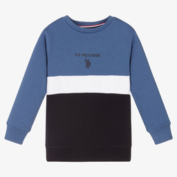 U.S. Polo Assn.-Boys Blue Cotton Sweatshirt | Childrensalon Outlet