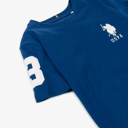 U.S. Polo Assn.-Boys Blue Cotton T-Shirt | Childrensalon Outlet