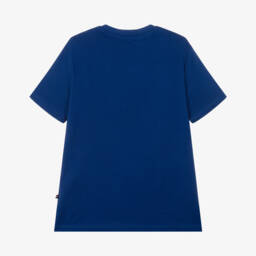 U.S. Polo Assn.-Boys Blue Cotton T-Shirt with Large Double Horsemen Logo | Childrensalon Outlet