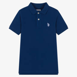 U.S. Polo Assn.-Boys Blue Double Horsemen Polo Shirt | Childrensalon Outlet