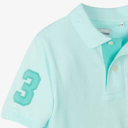U.S. Polo Assn.-Boys Blue Embroidered Cotton Polo Shirt | Childrensalon Outlet