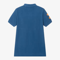 U.S. Polo Assn.-Boys Blue Embroidered Cotton Polo Shirt | Childrensalon Outlet