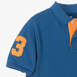 U.S. Polo Assn.-Boys Blue Embroidered Cotton Polo Shirt | Childrensalon Outlet