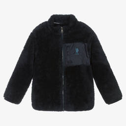 U.S. Polo Assn.-Boys Blue Fleece Zip-Up Top | Childrensalon Outlet