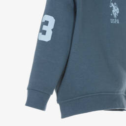 U.S. Polo Assn.-Boys Blue Jersey Tracksuit with Double Horseman Logos | Childrensalon Outlet