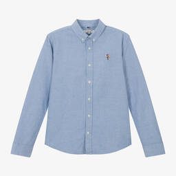 U.S. Polo Assn.-Boys Blue Oxford Cotton Shirt | Childrensalon Outlet