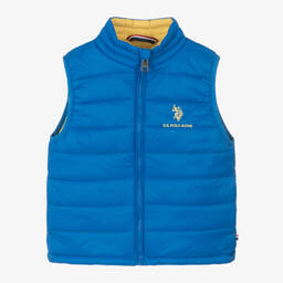 U.S. Polo Assn.-Boys Blue Puffer Gilet | Childrensalon Outlet