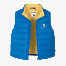 U.S. Polo Assn.-Boys Blue Puffer Gilet | Childrensalon Outlet