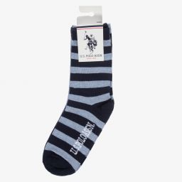 U.S. Polo Assn.-Boys Blue Socks (3 Pack) | Childrensalon Outlet
