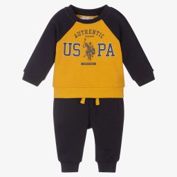 U.S. Polo Assn.-Boys Blue & Yellow Tracksuit | Childrensalon Outlet