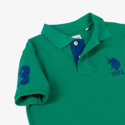 U.S. Polo Assn.-Boys Bright Green Cotton Piqué Polo Shirt | Childrensalon Outlet