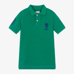 U.S. Polo Assn.-Boys Bright Green Cotton Piqué Polo Shirt | Childrensalon Outlet