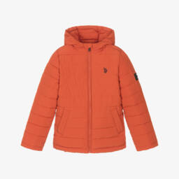 U.S. Polo Assn.-Boys Burnt Orange Padded Jacket | Childrensalon Outlet