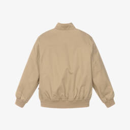 U.S. Polo Assn.-Boys Dark Beige Cotton Twill Jacket | Childrensalon Outlet